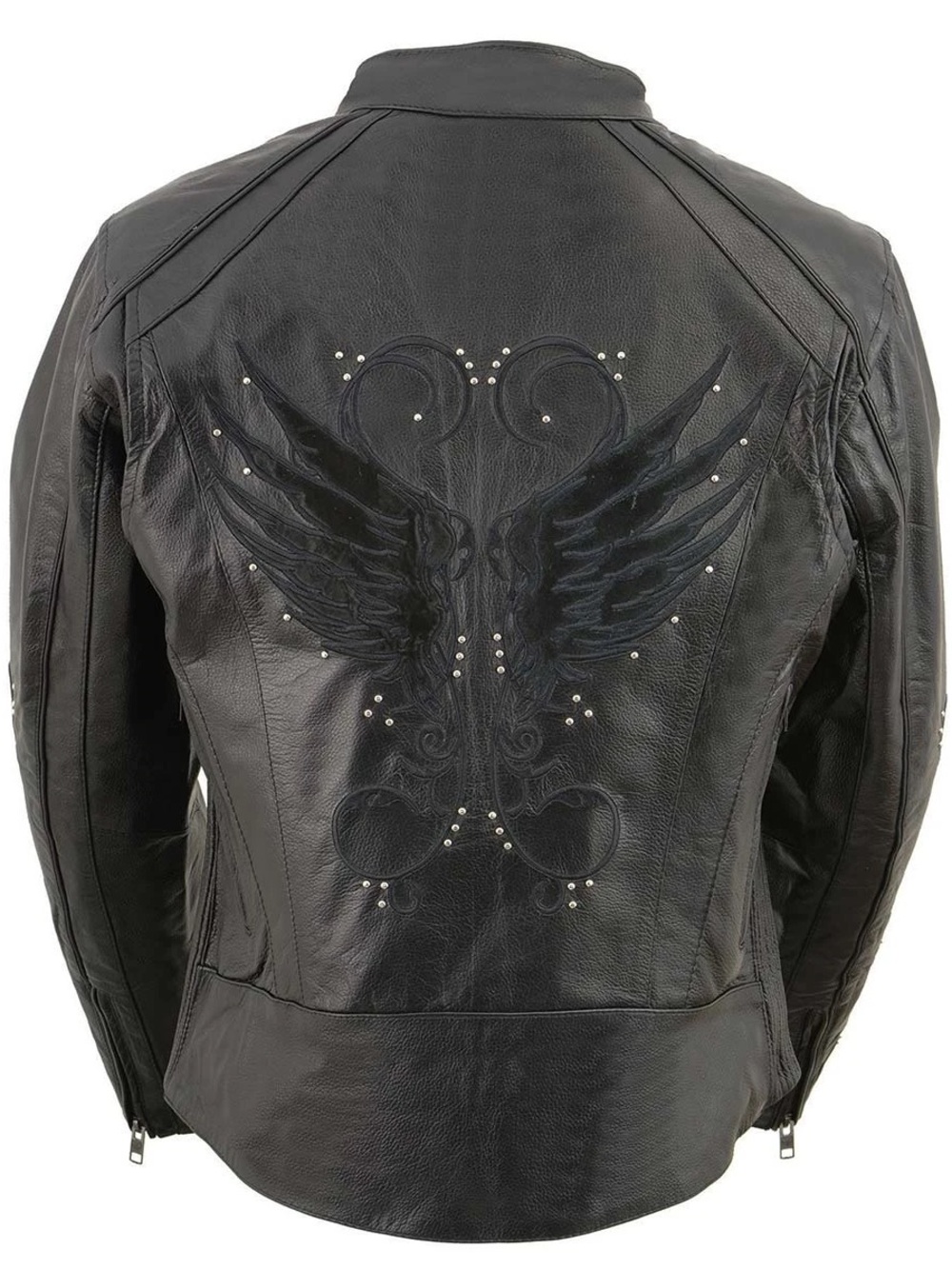 Milwaukee Leather Women’s Embroidered Leather motorcycle jacket